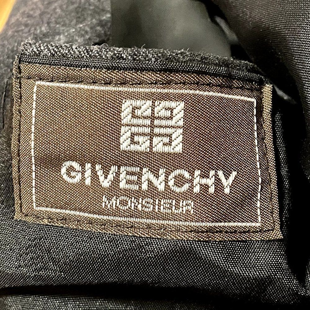 Vintage Givenchy Dark Gray Striped Oversized Wool Blazer Preppy Sport Coat 40R - Picture 10 of 11